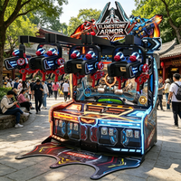 Máquina de Juego Arcade de Tiro LEON SHOOTING ARMOR, Exclusiva para Ferias y Carnavales, Operada con Monedas, para 2-4 Jugadores, Simulación Inmersiva