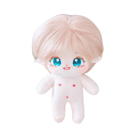 Vente en gros, 20 cm de haut, couleur chair rose, cheveux de fille, coton avec peluche squelette en plastique