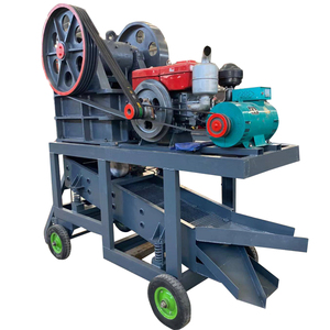 Небольшой портативный дизельный двигатель мобильный камень щековая дробилка машина с вибрационным экраном каменная дробилка - Product Image 1