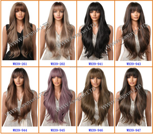 วิกผมสังเคราะห์แบบออมเบรสำหรับ<span class=keywords><strong>ผู้หญิง</strong></span> <span class=keywords><strong>ผม</strong></span>ยาวลอนคลื่นลึก นุ่มสบาย สไตล์ผมประจำวัน มีหน้าม้า ทนความร้อน จัดส่งทันที - Product Image 6