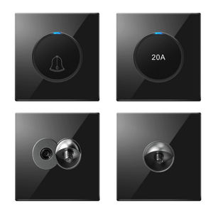 Urob Luxury lack lectrical ocockets Wall Switch with Light ight Uight tandtandard ower Witches and ocockets - Product Image 6