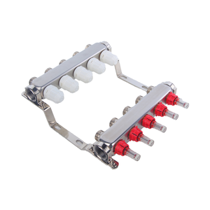 Vormontierter Edelstahl-Heizkreisverteiler mit Durchflussmesser für Fußbodenheizung - Product Image 3