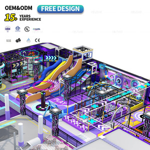 Equipo de Parque Infantil Interior, Circuito de Cuerdas, Área de Juegos para Niños, Estructura de Escalada, Tobogán, Juegos de Parque de Diversiones, Trampolín Interior - Product Image 1