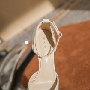 Nouvelles sandales tendance pour femmes à bout ouvert, à bout pointu, avec nœuds, talon carré épais, respirantes, fraîches, polyvalentes et confortables - Product Image 6