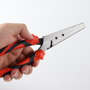 คีมปากแบนยาวสำหรับงานอุตสาหกรรม ทำจากเหล็กกล้าคาร์บอน ปากเรียบ ด้ามจับสีส้ม สำหรับดัดและตัดโลหะ - Product Image 3