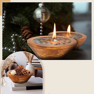 Bougeoir en bois Ornements de bureau Aromathérapie <span class=keywords><strong>Bougie</strong></span> Plateau Base Atmosphère festive Base de <span class=keywords><strong>bougie</strong></span> en bois massif - Product Image 3