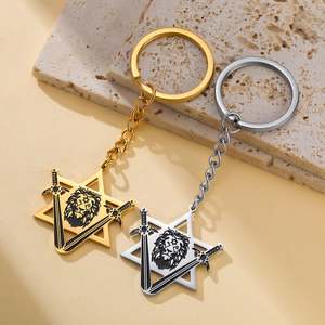 Collar Myshape Victory Swords con el <span class=keywords><strong>León</strong></span> de Judá y la Estrella de David, Cadena de Eslabones de Acero Inoxidable, Amuleto de Protección Judaico - Product Image 6