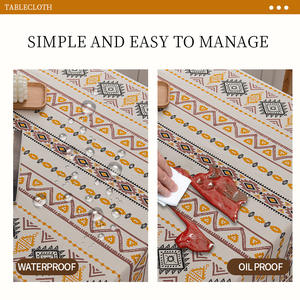 Mantel Rectangular Bohemio con Borlas, de Algodón y Lino, con Estampado Geométrico, Impermeable, para Decoración del Hogar - Product Image 5