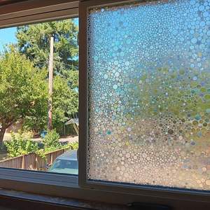 Precio de fábrica, pegatina de película de privacidad para ventana de arcoíris, efecto de vidriera, decoraciones de ventana adhesivas estáticas no adhesivas para la venta - Product Image 4