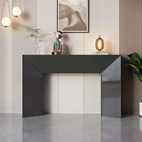 Table d'entrée en acier de style italien, design minimaliste moderne, console extrêmement étroite pour salon et hôtel