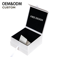 Caja Rígida Magnética Blanca Personalizada de Alta Gama, Forro de Esponja, Cinta Decorativa, Embalaje de Regalo Ecológico y Duradero, Personalización de Logotipo