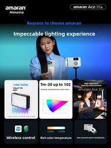 ไฟเติมสำหรับกล้องถ่ายภาพกลางแจ้ง Aimon Amarn Ace 25W ปรับอุณหภูมิสีได้ เหมาะสำหรับถ่ายภาพกลางคืน ภาพบุคคล และใช้งานได้ยาวนาน - Product Image 5