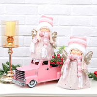 SOTE 28CM Poupées De Noël En Peluche Festival Ornements En Peluche De Noël Rose Earthbag Ange Poupées Navidad Ange Jouets