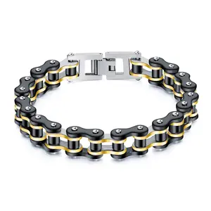 Bracelet polyvalent en acier inoxydable et titane pour hommes, bicyclette, rétro, style européen et américain, personalité