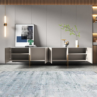 Meuble TV de luxe léger de style nordique moderne et ensemble de table basse modèle haut de meubles en bois pour les petits espaces