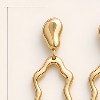 Boucles d'oreilles créoles personnalisées en métal doré effet nuage, bijoux de mode pour femme, cadeau de fête