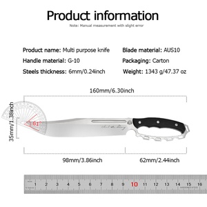 มีดไทแรนท์ เซเบอร์ ปรับแต่งได้ มีดเอาตัวรอดทางยุทธวิธี ด้ามจับ G10 ใบมีดสแตนเลส สำหรับล่าสัตว์ DIY OEM ใบมีดไม่สามารถเปลี่ยนได้ รับประกัน 1 ปี - Product Image 6