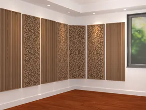 Natural Wood Wall Decoration Absorbs Sound Acoustic Wood Diffuser For Audio Hi-Fi Home Cinema Theater