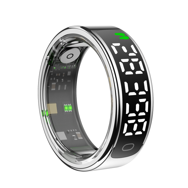 Android & IOS Compatible Waterproof Steel Smart Ring for Men Fitness Tracker with Sleep & Health Monitoring Touch Interface