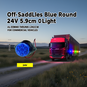 Car Saddles Blue Round Truck <b>Light</b> 24V 5.9cm For Commercial Vehicles - Product Image 3