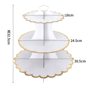 3-Layer Round Aniversário Cupcake Sobremesa DIY Paper Craft Stand Sobremesa <span class=keywords><strong>Display</strong></span> <span class=keywords><strong>Rack</strong></span> de Casamento Fontes Do Partido Do Bolo Ferramentas - Product Image 6
