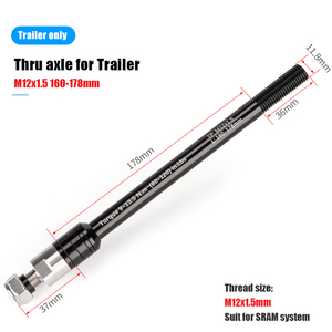 GEWAGE Axe traversant en alliage d'aluminium noir pour accessoires de vélo de remorque, 3 tailles, outil de cyclisme pour vélos de route et VTT - Product Image 5