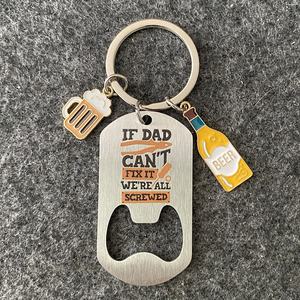 Ouvre-bouteille homme impression UV en acier inoxydable et <span class=keywords><strong>porte</strong></span>-clés de bouteille de bière <span class=keywords><strong>porte</strong></span>-clés de cadeau de fête des pères - Product Image 1