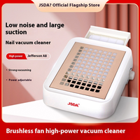 Machine de nettoyage d'ongles double face JSDA A8 avec aspiration, en plastique, 100V-240V, pour polissage et élimination de la poussière, emballage en boîte couleur