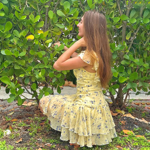 <b>Summer</b> Women Floral Print <b>Strappy</b> Backless Mini <b>Dress</b> Zippers Sweet Natural Eco-Friendly Breathable Cute Vacation Date <b>Dress</b> - Product Image 3