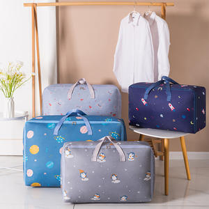 Sac de rangement pour vêtements en tissu Oxford, sac de voyage rectangulaire pour couettes et vêtements, motif lapin et pingouin - Product Image 1