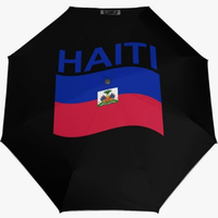 Parapluie Automatique Imperméable et Anti-UV avec Motif Imprimé Thème Drapeau National Haïtien – Design Attrayant