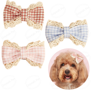 Toptan sevimli Pet saç yay köpek bakım aksesuarları yavru saç klipleri ile yaylar - Product Image 3