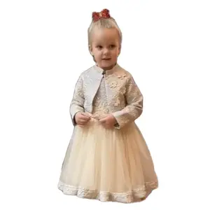 Outong Yoliyolei Ready-made Wholesale Children Jacquard Clothing Summer Casual Floral Birthday Dresses For Girls Kids