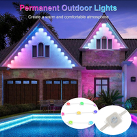 Iluminación Navideña Permanente IP67 con Controlador Inteligente Wifi, Luces LED para Exteriores de Casa, Luces Navideñas Permanentes para Exteriores