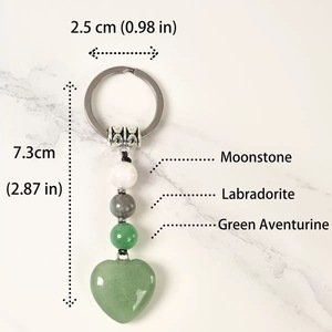 พวงกุญแจคริสตัลรูปหัวใจหลากสีสัน ทำมือ ประดิษฐ์เอง พร้อมการ์ด - Product Image 5