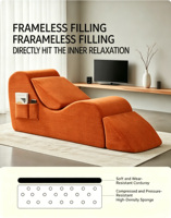 Ensemble de canapé-lit de sol modulaire en mousse 30D, fauteuil inclinable zéro gravité pour yoga et gaming avec dossier, idéal pour petits espaces