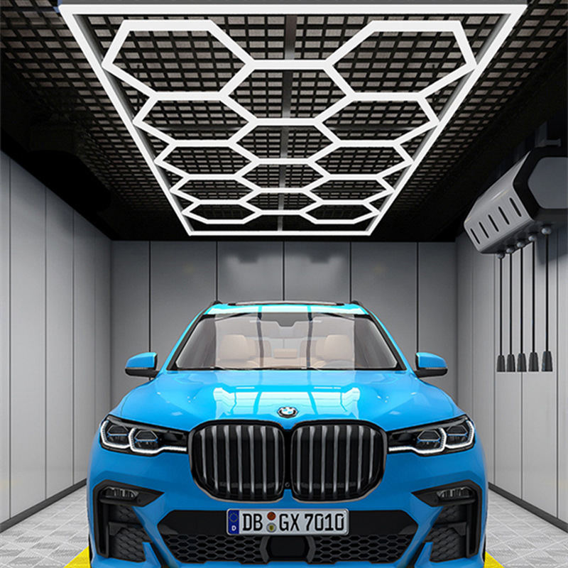 Direct Factory Sale Cellular Hexagon LED Working Light for Car Detailing Workshop Garage Work Auto Detailing Shop Gym