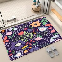 Tapis de bain en boue de diatomée antidérapant en polyester, doux pour les animaux, facile à nettoyer, fabriqué à la machine, avec envers en PVC de 3,5 mm d'épaisseur pour salon
