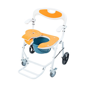 Folding <b>Commode</b> <b>Chair</b> For Elderly Lightweight Portable With Wheels Open Front Anti Slip Toilet Seat For Disabled And Pregnant - Product Image 2