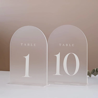 Vente en gros de panneaux en acrylique transparent personnalisé Porte-numéro de table de mariage Signes de présentoir pour fêtes et événements de mariage
