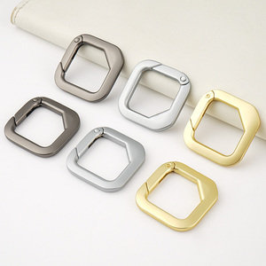 Toptan özel kare yüzük kanca 1 "Sring anahtarlık Metal çanta sırt çantası için karabina kanca 25mm Metal bahar halka toka - Product Image 3