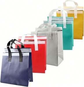 Sac isotherme jetable non tissé bleu pour repas à emporter, café, thé au lait, dîner, restaurant, barbecue, crème glacée – Idéal pour aliments chauds - Product Image 6