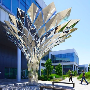 Nuevo Modelo 2025: Escultura de Paisaje de Árbol Dinámico Iluminado de Acero Inoxidable para Exteriores, Instalación Artística Personalizada de Fábrica - Product Image 1