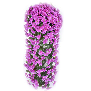 Bouquet de fleurs artificielles en soie violettes suspendues au mur, 78 cm, pour la décoration de balcon - Product Image 5