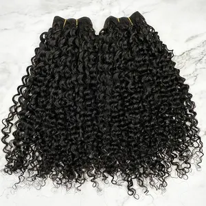Track Hair Vendors Weft Bundles 100% Raw Burmese Curly Hair Extensions