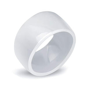 CHENG JEWELERS Bagues pour hommes en céramique blanche de 8 mm avec incrustation en aluminium anodisé <span class=keywords><strong>orange</strong></span>, bleu, vert, violet, rouge – Bandes classiques pour cadeaux - Product Image 6