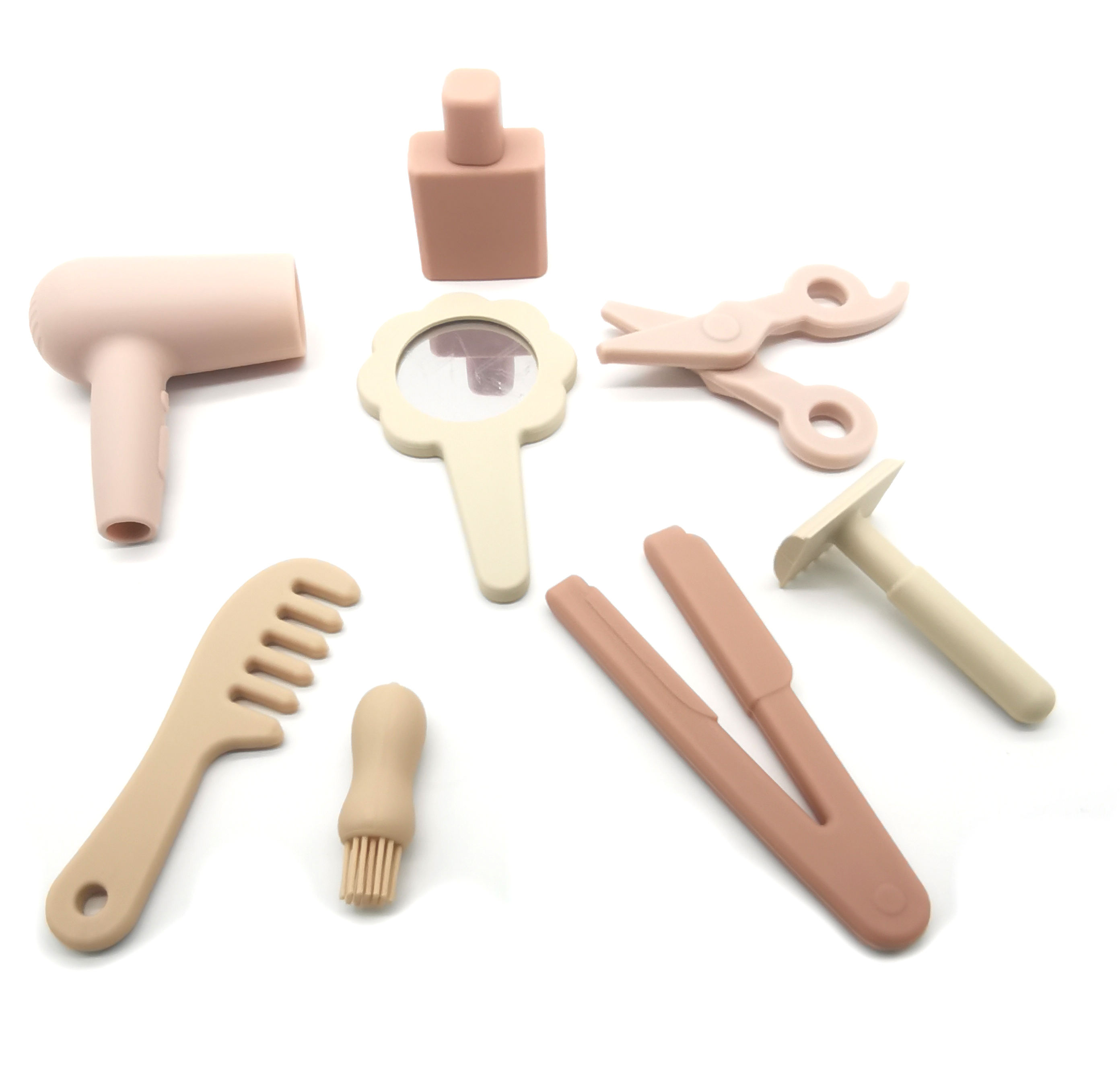 8 pcs brown salon toy