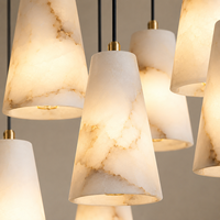 Lustre artistique personnalisé en albâtre, grande suspension lumineuse pour hall d'hôtel, villa, atrium, escalier, éclairage intérieur