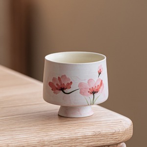 <span class=keywords><strong>Tasse</strong></span> à thé en céramique peinte à la main MSH, motif de pavot, pour hommes et femmes, pour le bureau - Product Image 1