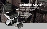 Fauteuil de barbier hydraulique vintage inclinable avec repose-pieds et appui-tête pour salon de coiffure par Luxmars